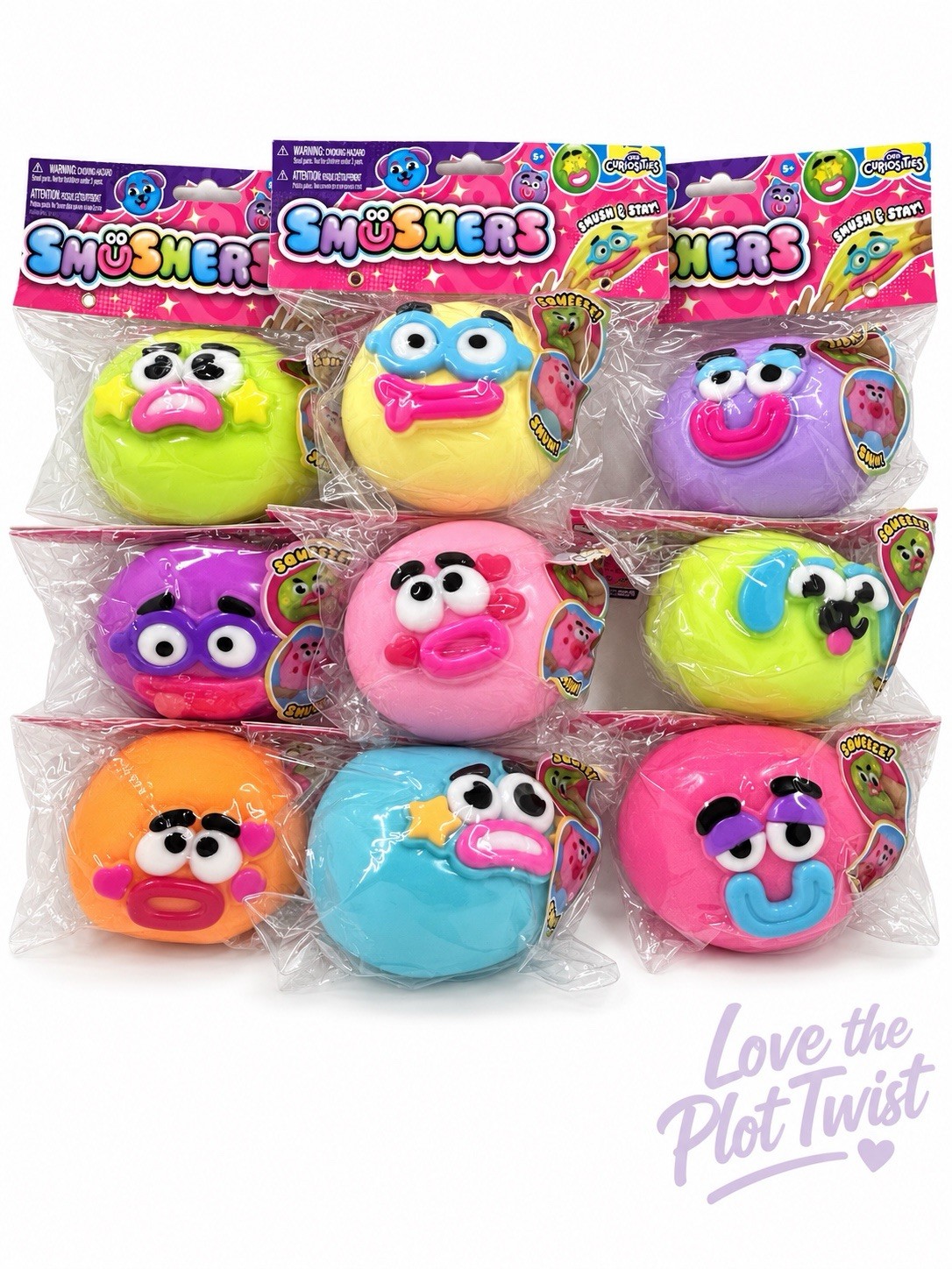 ORB Curiosities Smushers Squishy Toy Smush & Stay Choose Color Face New
