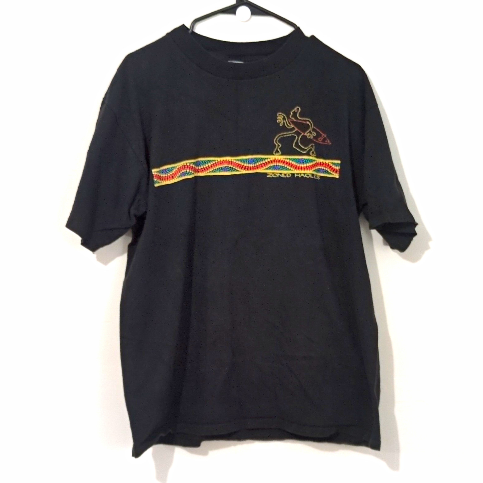 Oneita Power T Pre- Shrunk Large Made In The USA Black T-shirt Zoned Haoles Oneita Power T Pre- Shrunk Large Made In The USA Black T-shirt Zoned Haoles