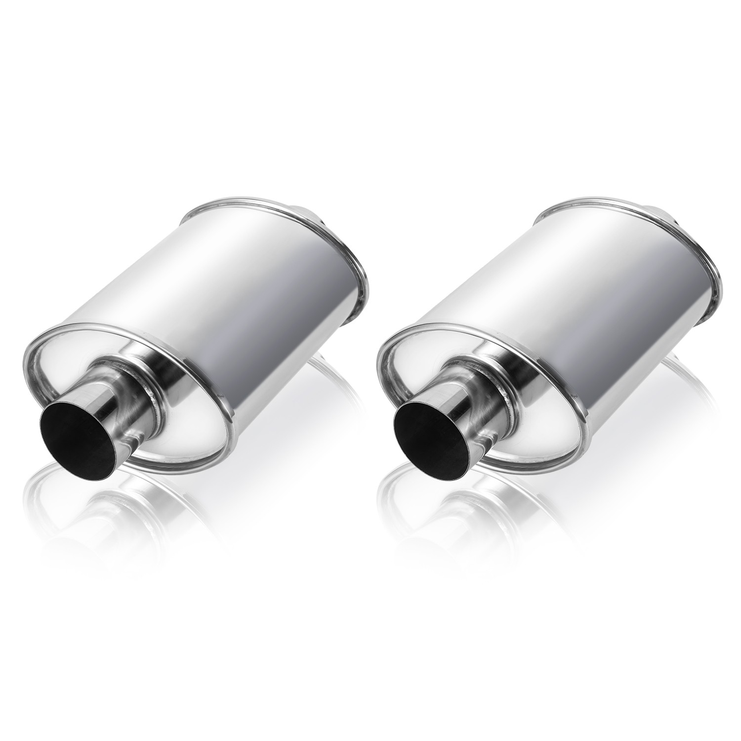 2PCS 2.5'' Ultra Quiet Muffler Resonator 2.5 in,304s Exhaust Resonator 