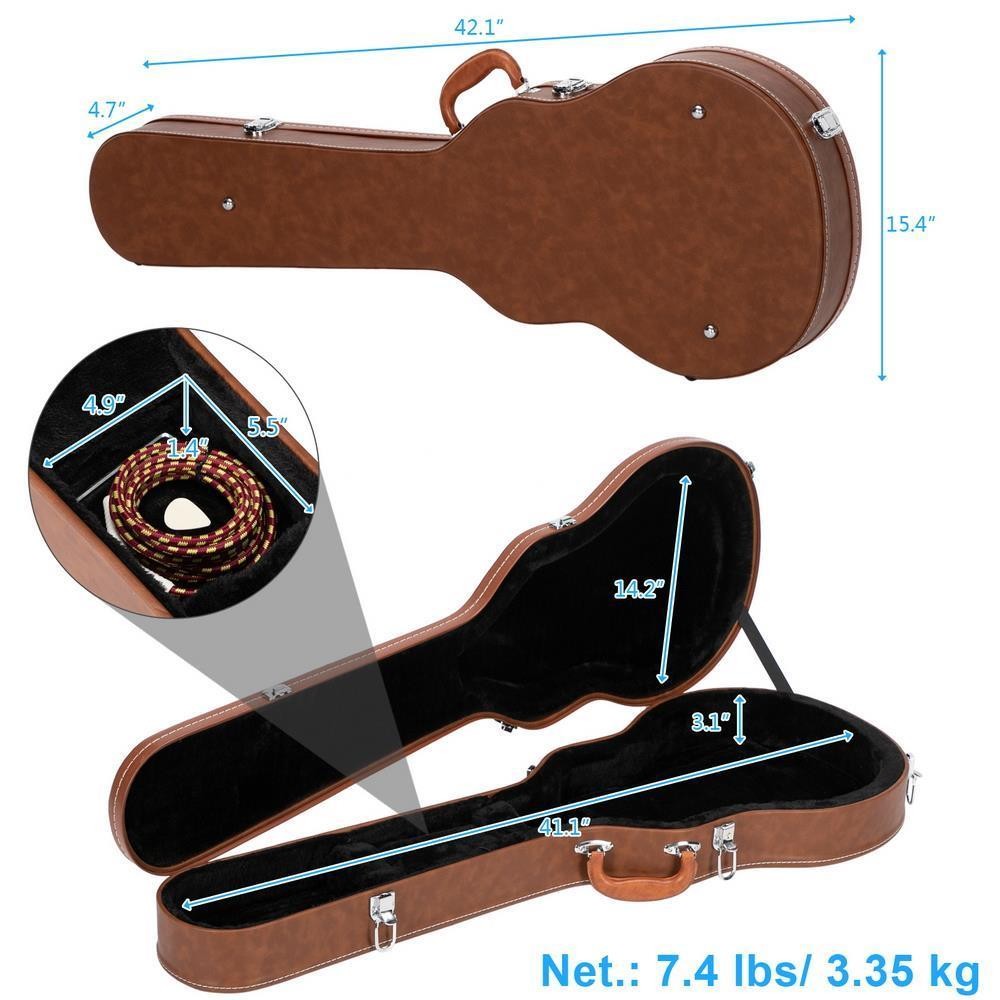 Glarry Microgroov Bulge Surface Electric for GLP Guitar Hard Case with Lock