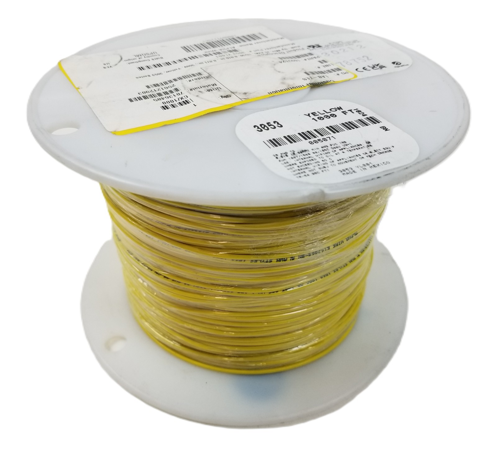 1,000ft AlphaWire 3053 YL001 Hook-Up Wire 20 AWG 300V 10/30 Stranded Yellow NEW