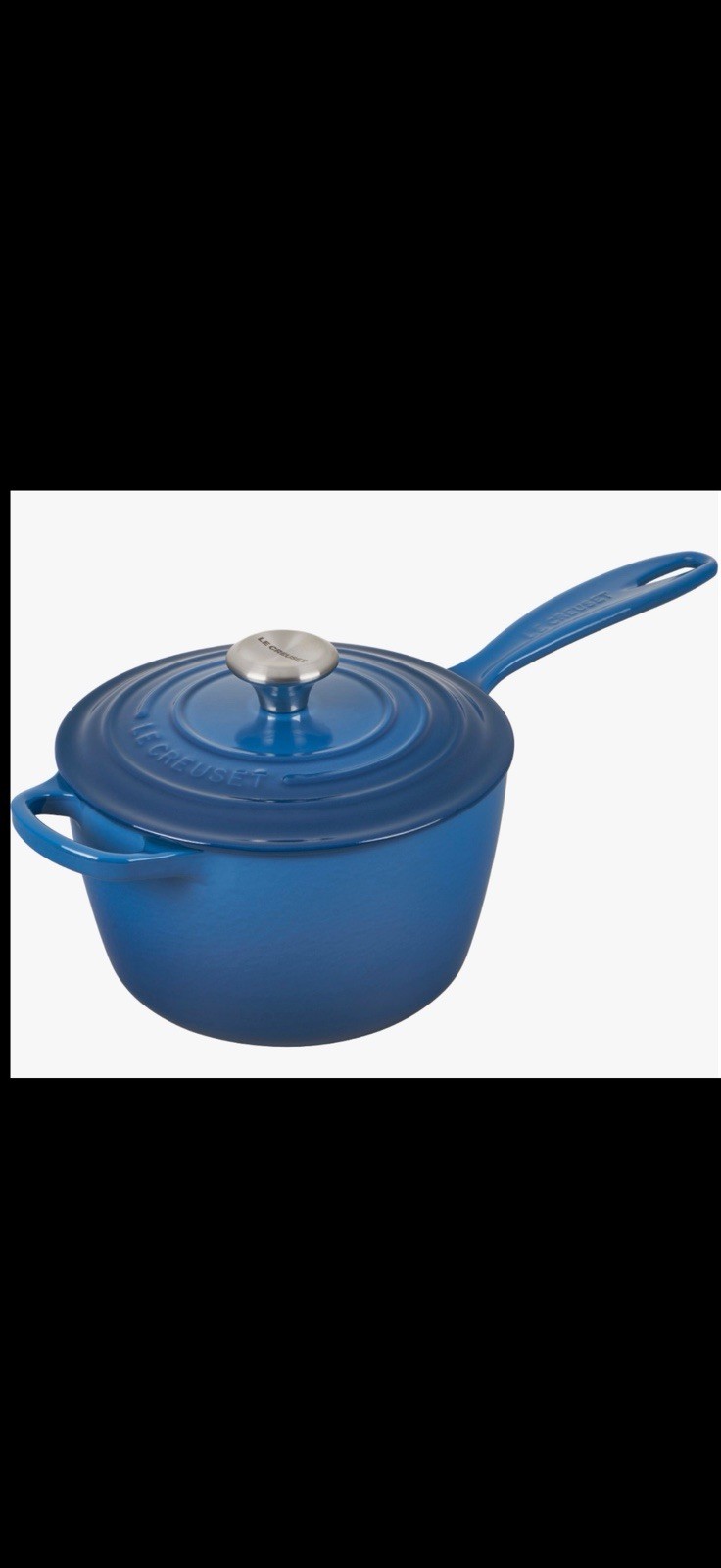 ~Le Creuset*New*1.75Qt*Signature*SaucePan*Enameled Cast Iron*MarseilleBlue*