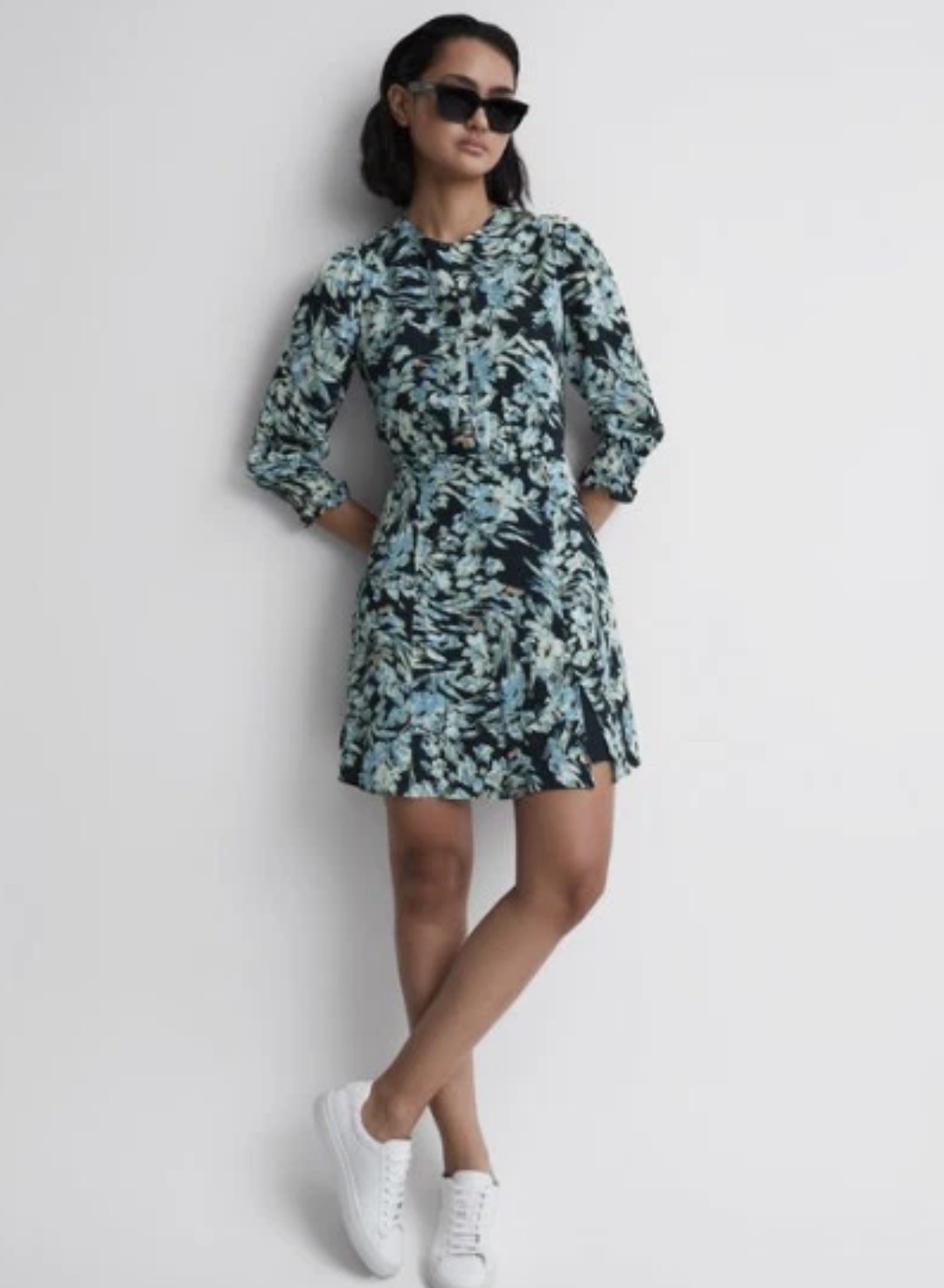 Reiss Annie Floral Print 3/4 Sleeve Dress Size US 6 NWT