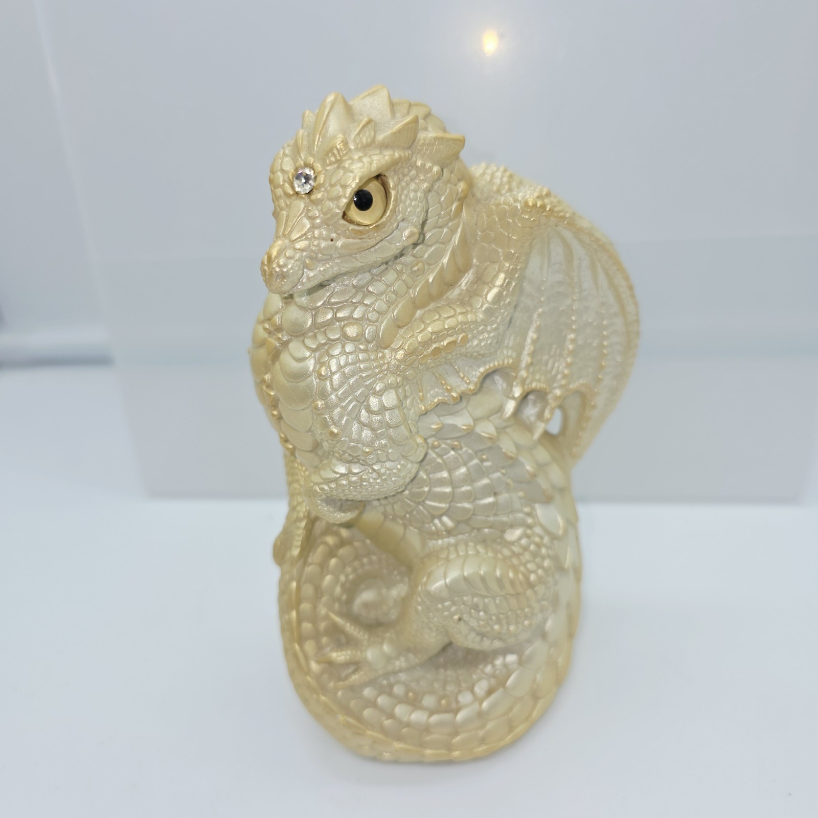 Vintage Windstone Editions Pearl White Baby Dragon Pena \'88 Figurine 5.5\