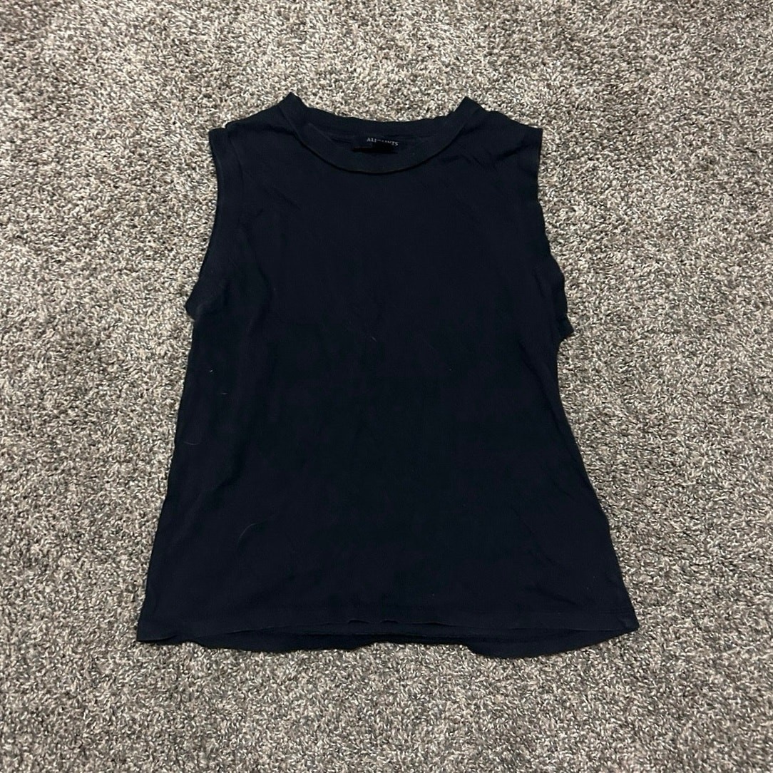 Black All Saints Turtleneck Tank