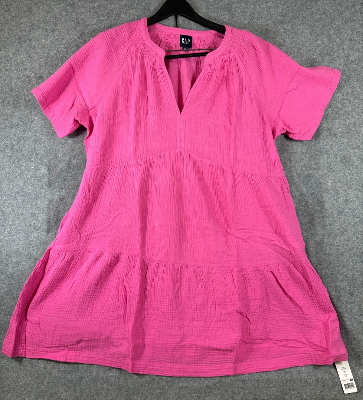 Gap Gauze Crinkle Dress Womens XL Pink Soft Cotton Relaxed Fit Short Sleeve NWT Gap Gauze Crinkle Dress Womens XL Pink Soft Cotton Relaxed Fit Short Sleeve NWT