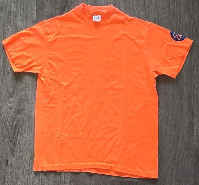 Vtg Unocal 76 Gas T Shirt Anvil USA Single Stitch Neon Hi-Vis Orange Large 1990s Vtg Unocal 76 Gas T Shirt Anvil USA Single Stitch Neon Hi-Vis Orange Large 1990s