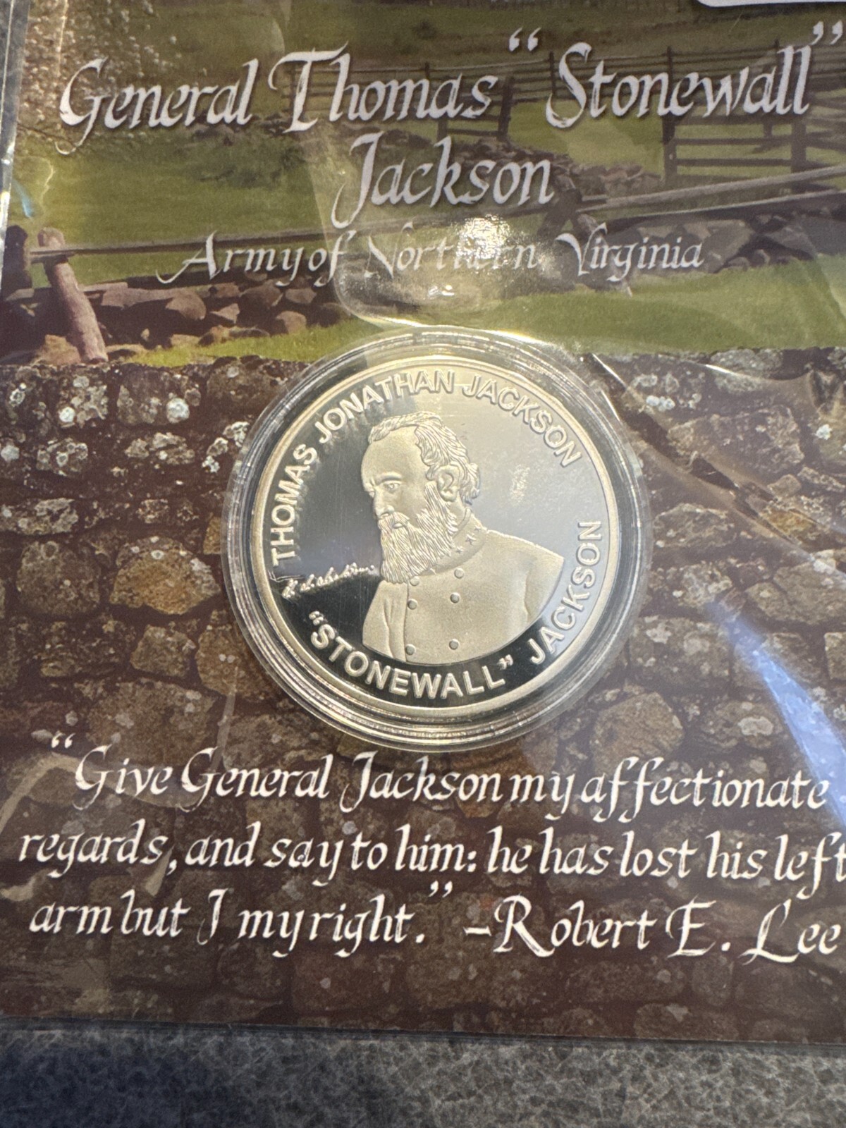 General Thomas Stonewall Jackson Army of Northern Virginia Coin General Thomas Stonewall Jackson Army of Northern Virginia Coin