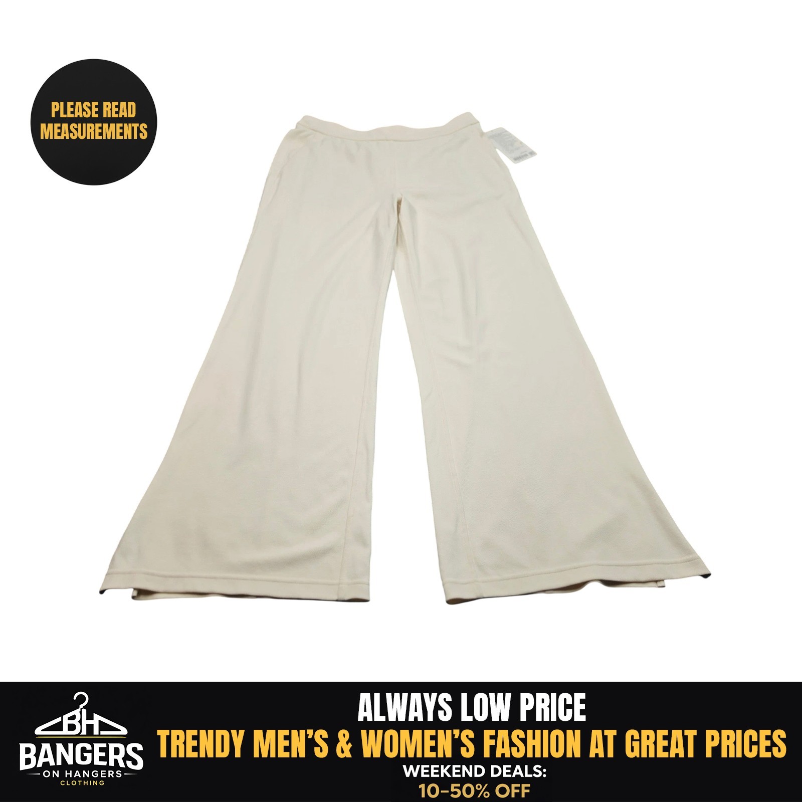 NWT Lululemon Softstreme Pique Wide Leg Pants Women Large Light Ivory High Rise