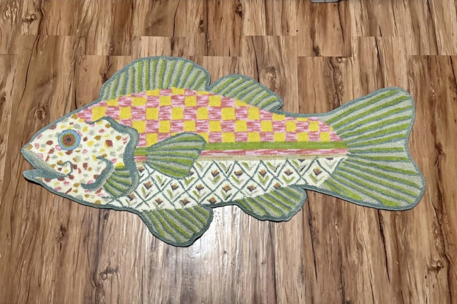 RETIRED Mackenzie Childs Fish Rug VERY HARD TO FIND