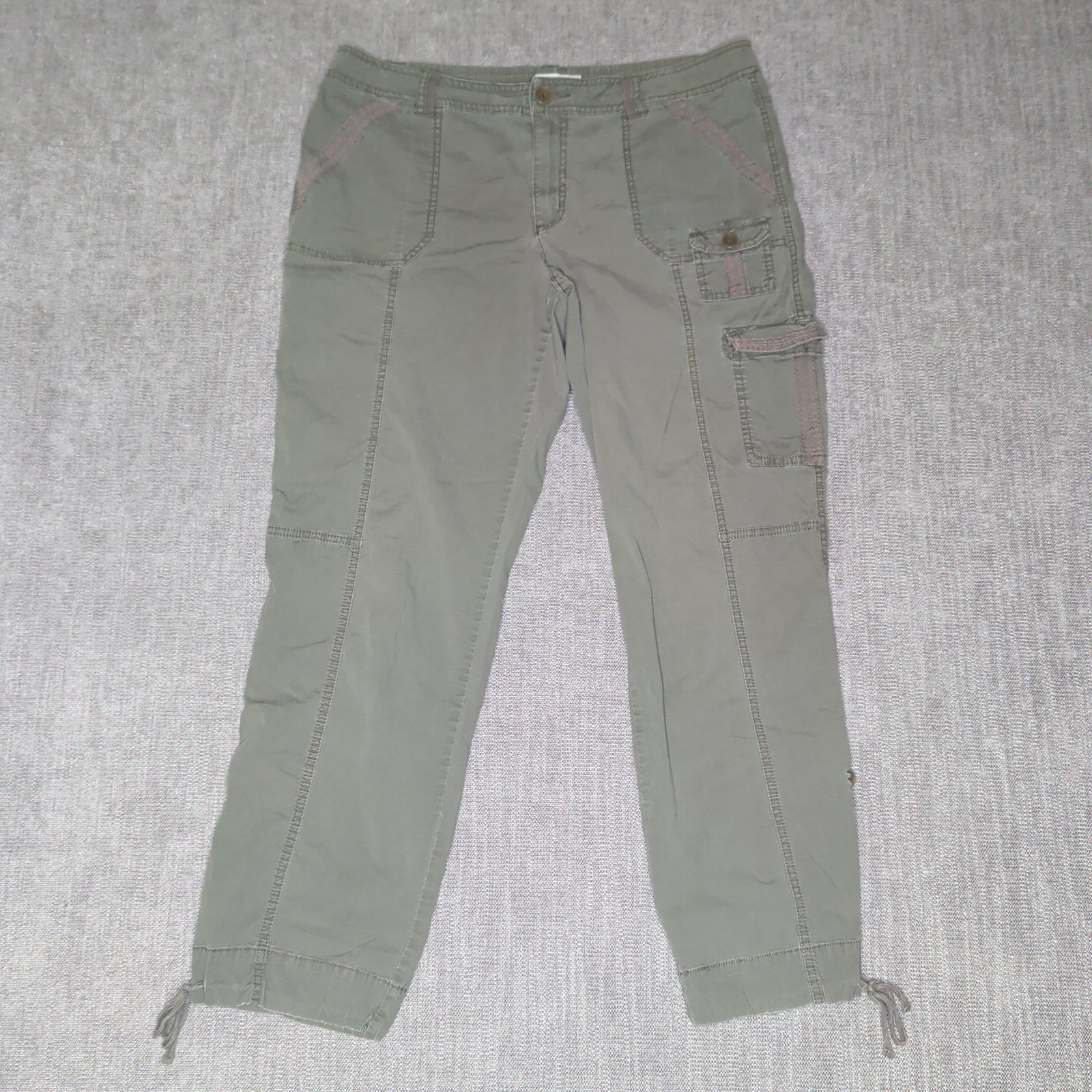 Westport 1962 Womens Olive Green Cargo Pants Size 14 Stretch Utility Drawstring