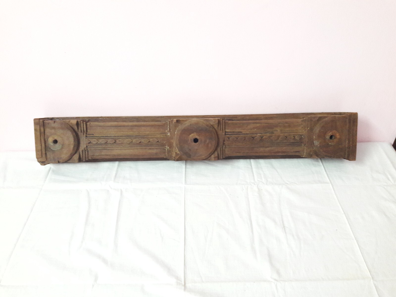 Antique Wall Panel Wooden Hand Carved Home Decor Estate Vintage Collectible A58
