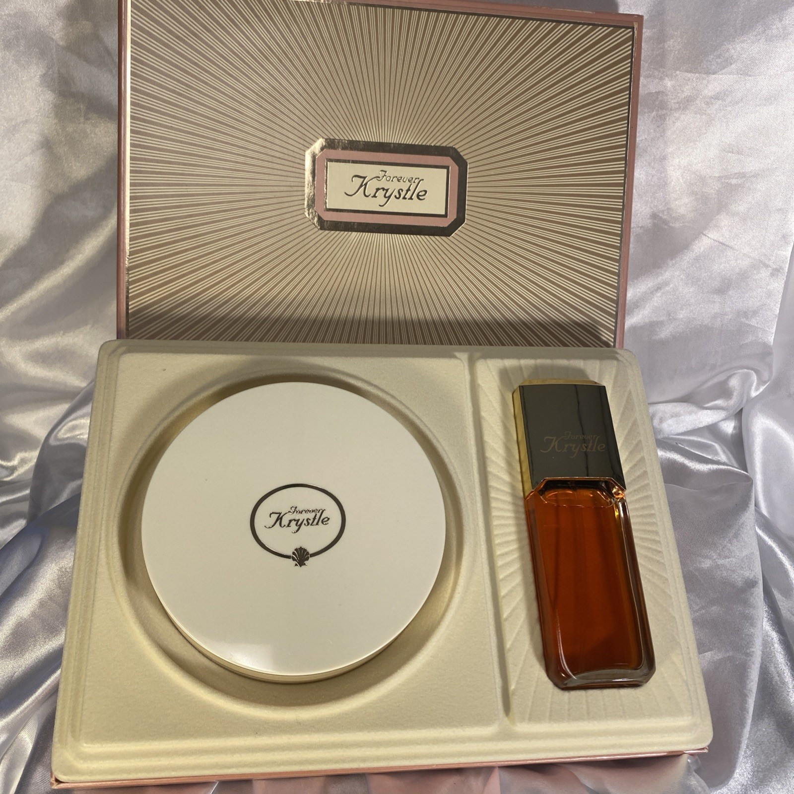 Vintage Forever Krystle Perfume + Powder Gift Set NOS Dynasty Krystle Carrington Vintage Forever Krystle Perfume + Powder Gift Set NOS Dynasty Krystle Carrington