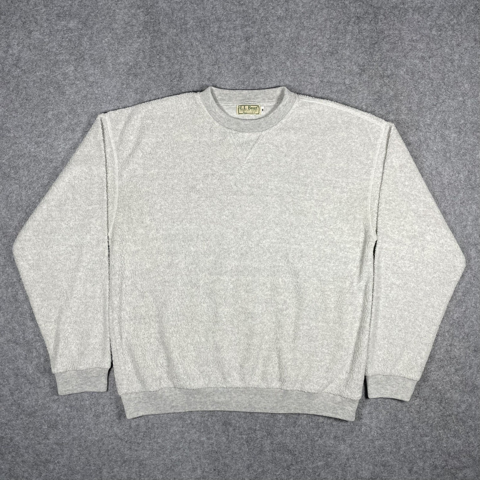 Vtg 80s LL Bean Reverse Terry Cloth Crewneck Sweatshirt USA Mens M Heather Gray Vtg 80s LL Bean Reverse Terry Cloth Crewneck Sweatshirt USA Mens M Heather Gray