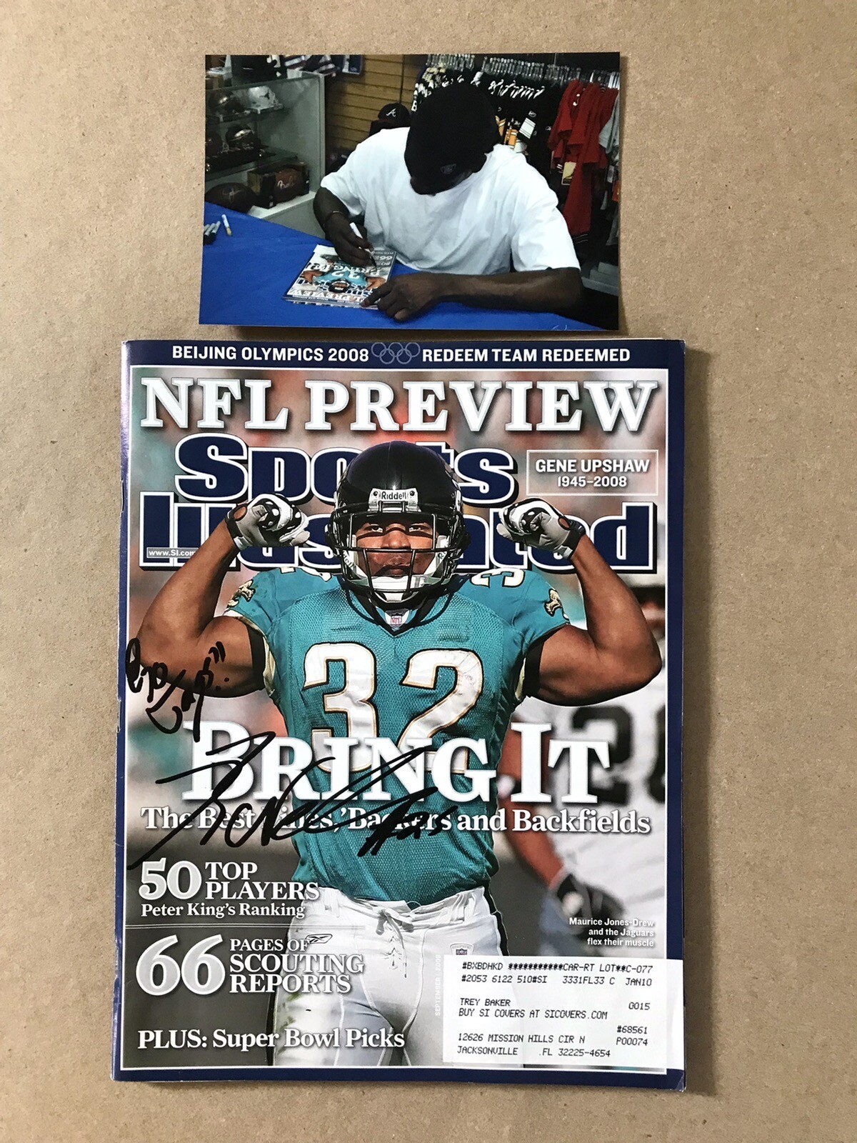 Sports Illustrated (9/1/2008) Reggie Nelson, Jaguars SIGNED W/ PROVENANCE, VG+