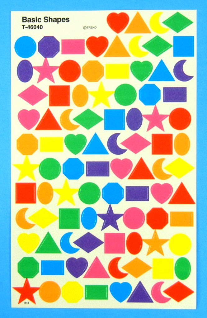 Trend Colorful Basic Shapes Sticker Sheet Trend Colorful Basic Shapes Sticker Sheet