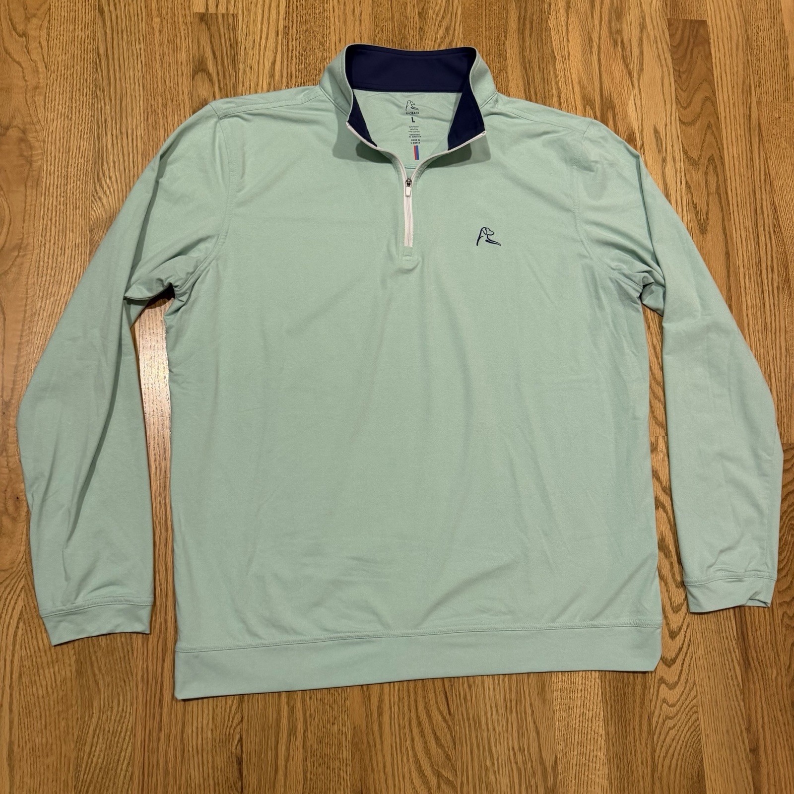 Rhoback 1/4 Zip Pullover Sweater Men’s Size Large Golf Performance Stretch Teal