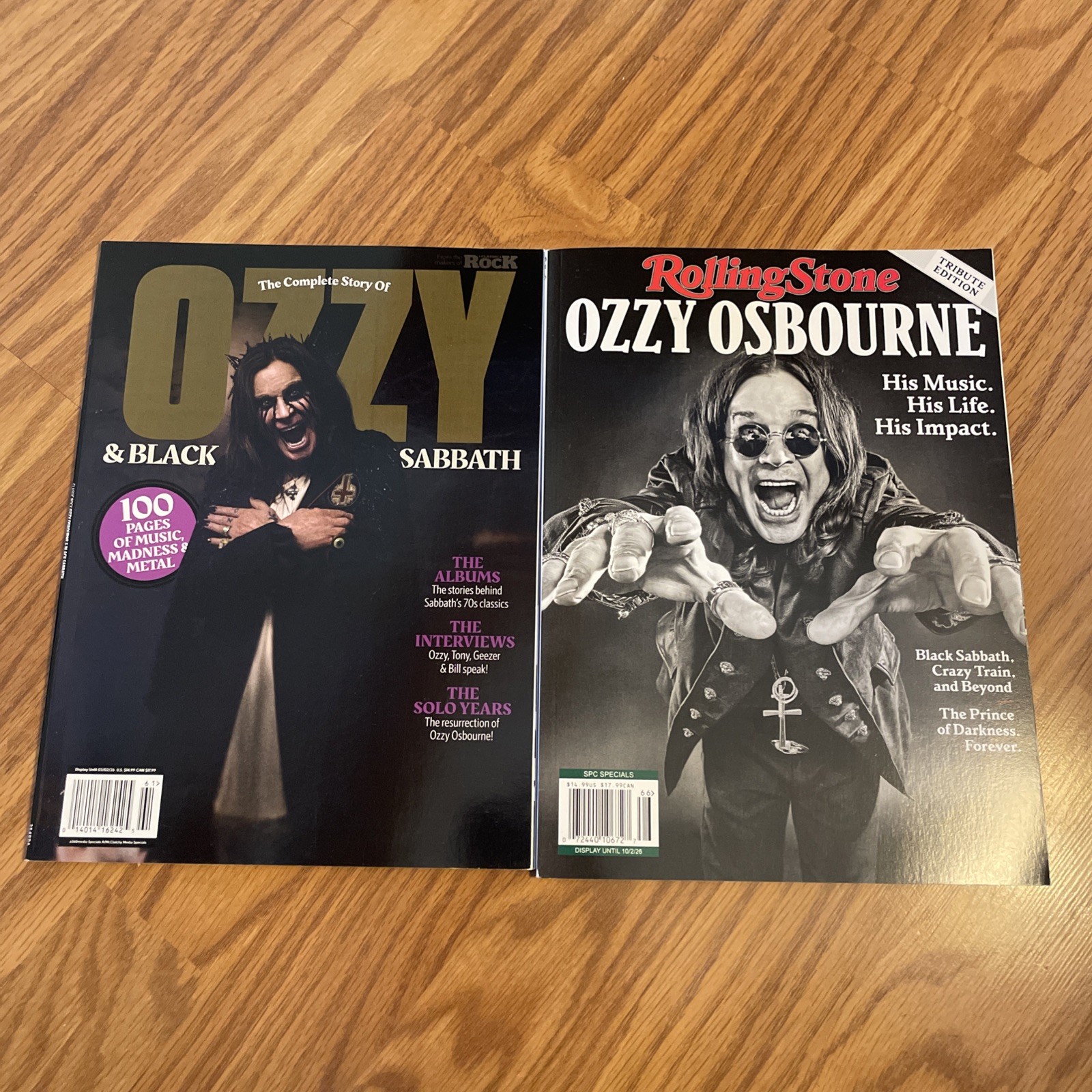 2 Ozzy Osbourne Magazines-Rolling Stone & Complete Story Of Ozzy & Black Sabbath