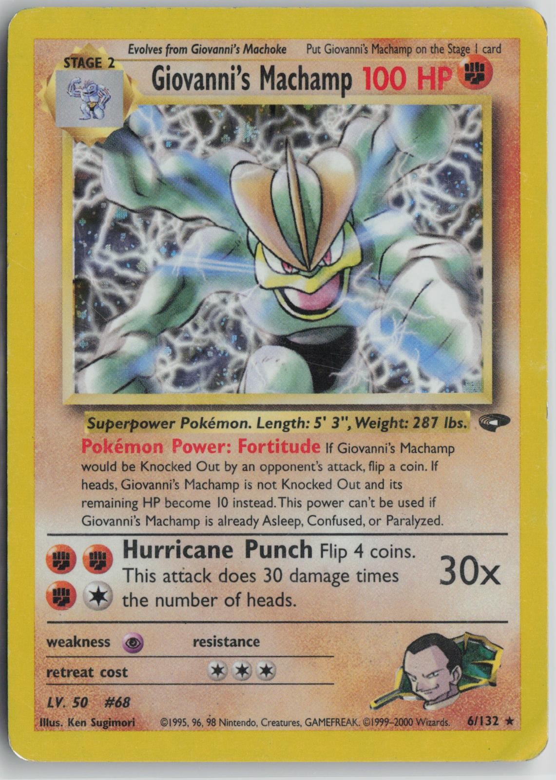 Giovanni's Machamp 6/132 Rare Gym Challenge Pokemon Unlimited Holo MP Giovanni's Machamp 6/132 Rare Gym Challenge Pokemon Unlimited Holo MP