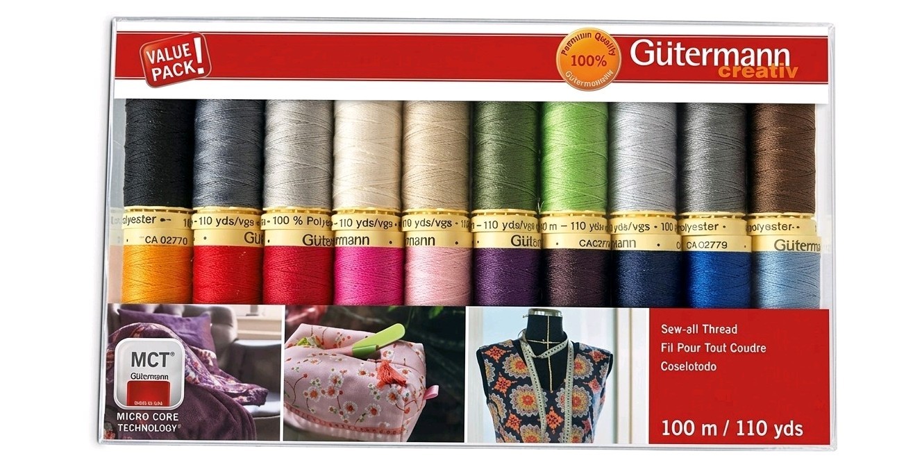 Gutermann Thread Set: Sew-All: 100m: Pack of 20, Assorted