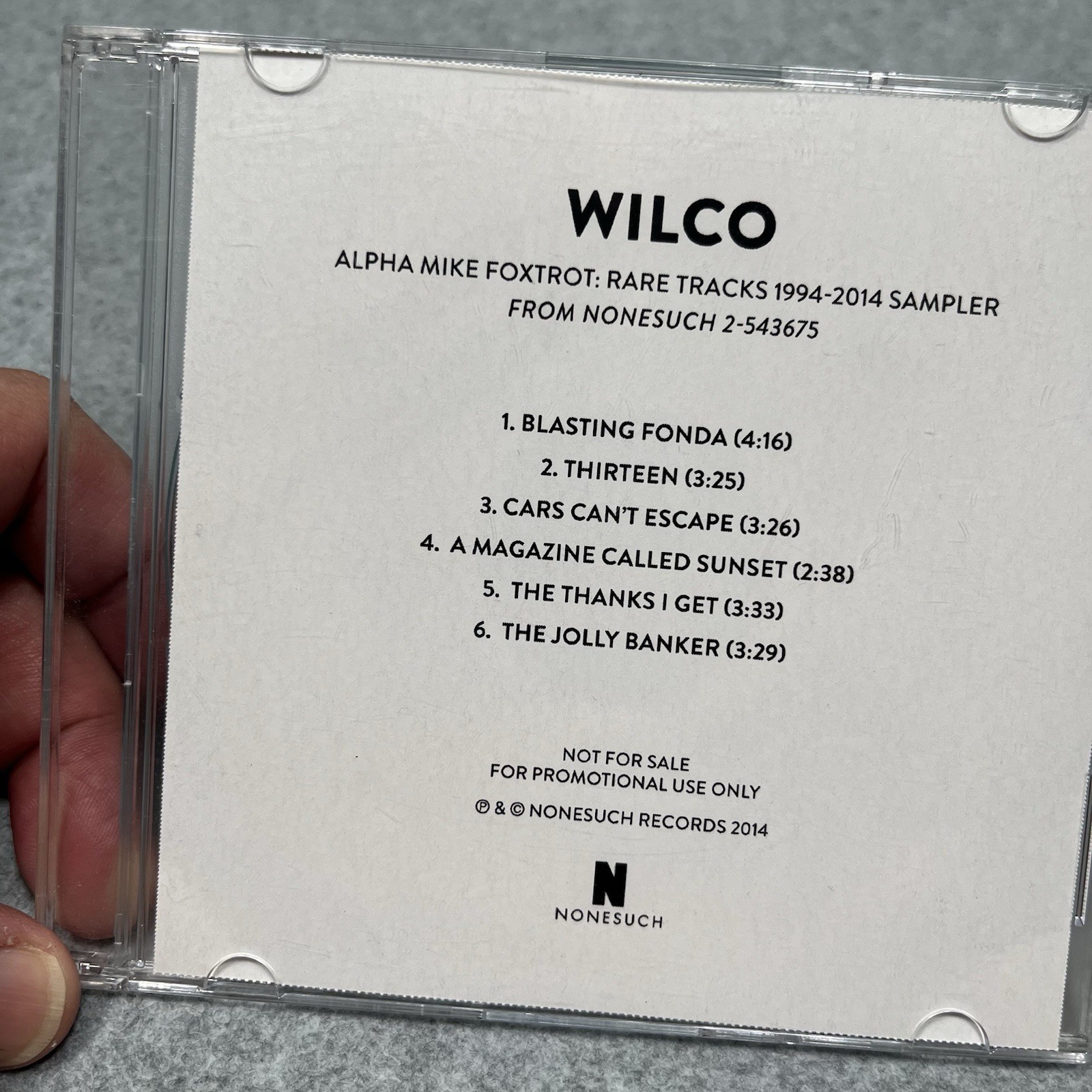 WILCO Alpha Mike Foxtrot 2014 Rare Tracks PROMO SAMPLER CD 6-Track Nonesuch