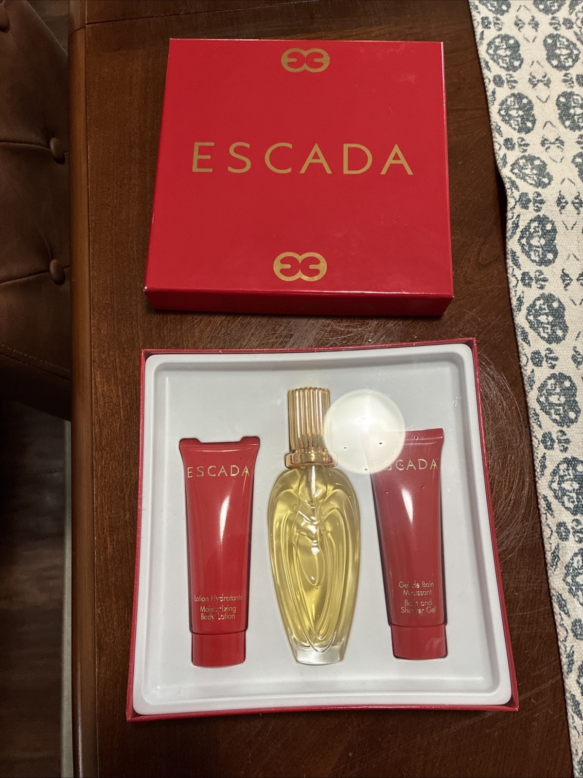 Vintage Escada Perfume Gift Set 1.7oz EDT Spray + Lotion + Gel New In Box Sealed