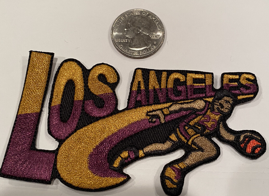 Los Angeles Lakers embroidered iron on patch 4”x 2” Retro/ Vintage Look