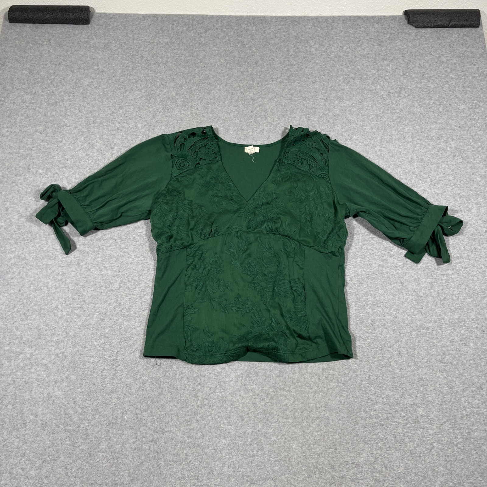 Tiny x Anthropologie Women\'s Sz S Emerald Green Ophelia Embroidered Top Tiny x Anthropologie Women\'s Sz S Emerald Green Ophelia Embroidered Top