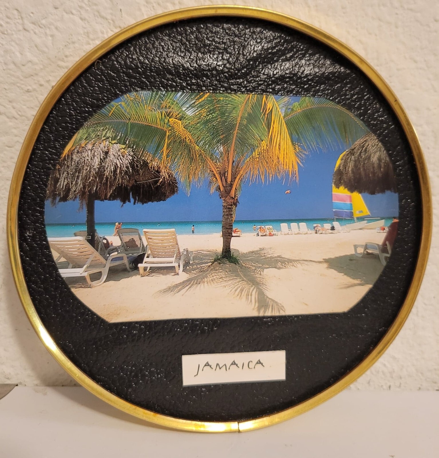 Vintage Round Metal Framed Photo Montego Bay Jamaica By E.S.Pinnock Vintage Round Metal Framed Photo Montego Bay Jamaica By E.S.Pinnock