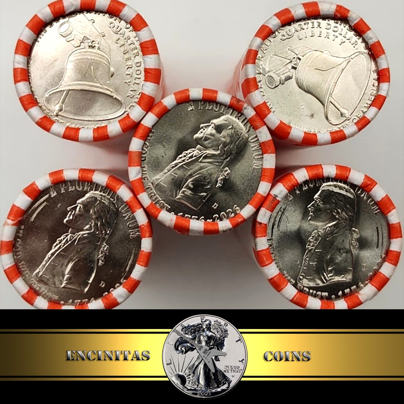 2026 D Declaration of Independence Quarter FIVE (5) OBW Rolls July 4 Privy Hunt