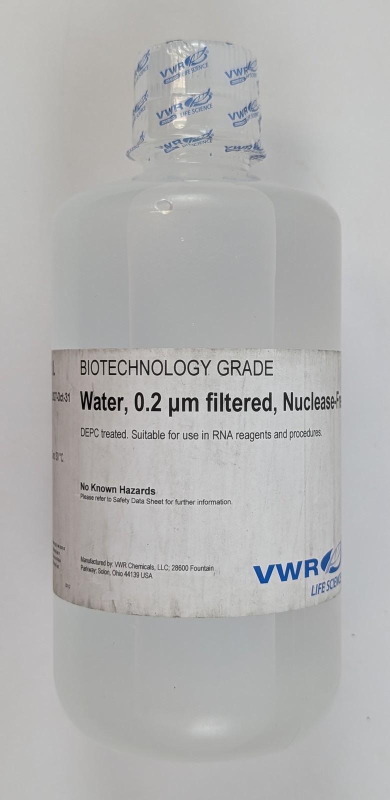VWR E476-1L Nuclease Free Water DEPC Treated 1L Molecular Biology Grade