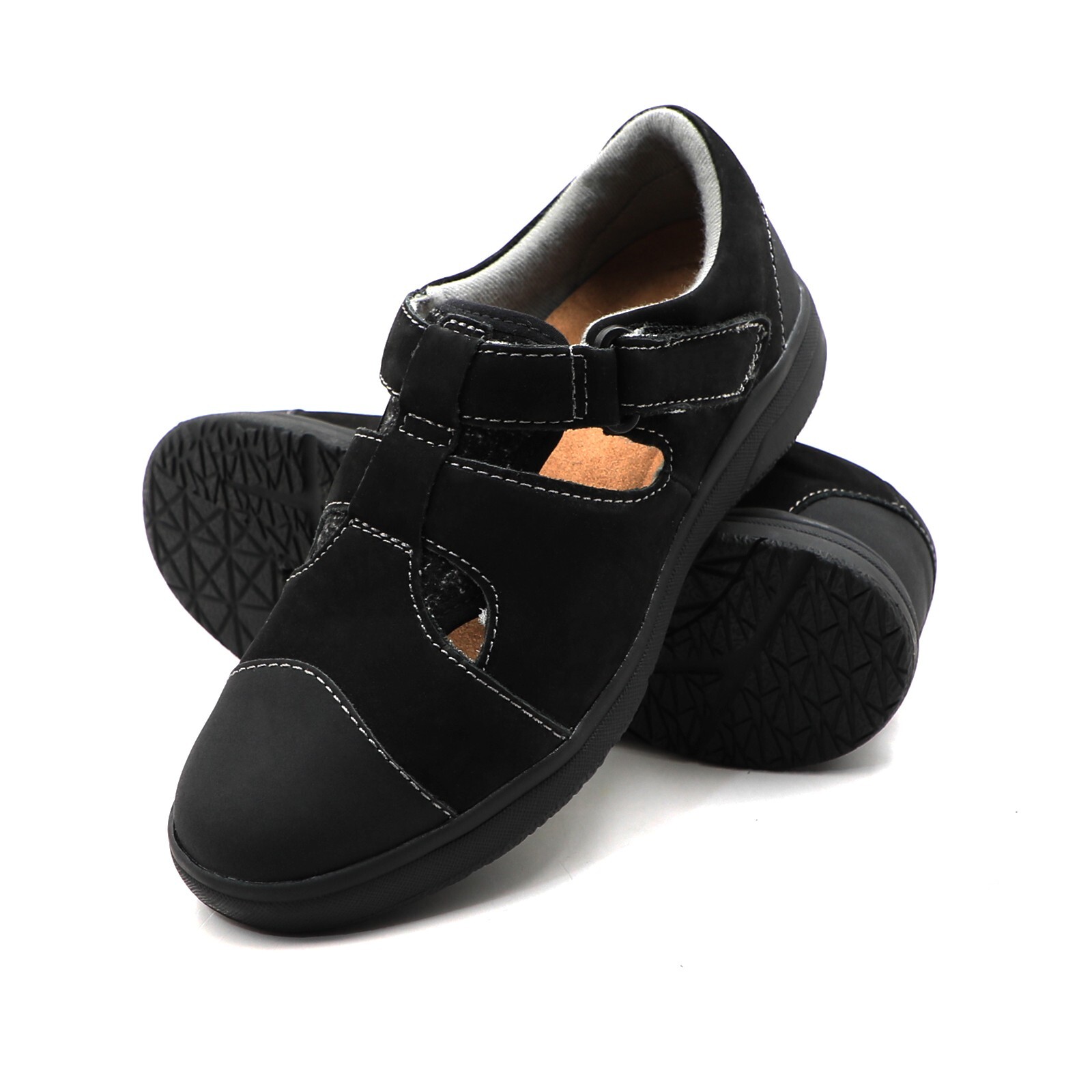 Women\'s Leather Comfort Walking Shoes Hook and Loop Strap Closure Cushioned Sole Women\'s Leather Comfort Walking Shoes Hook and Loop Strap Closure Cushioned Sole