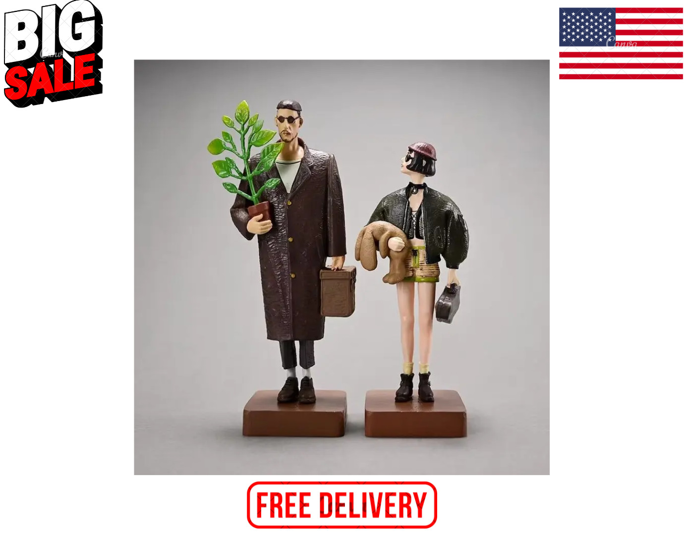 Leon and Mathilda The Professional Movie Action Figures Statue Model Toy Gift Leon and Mathilda The Professional Movie Action Figures Statue Model Toy Gift