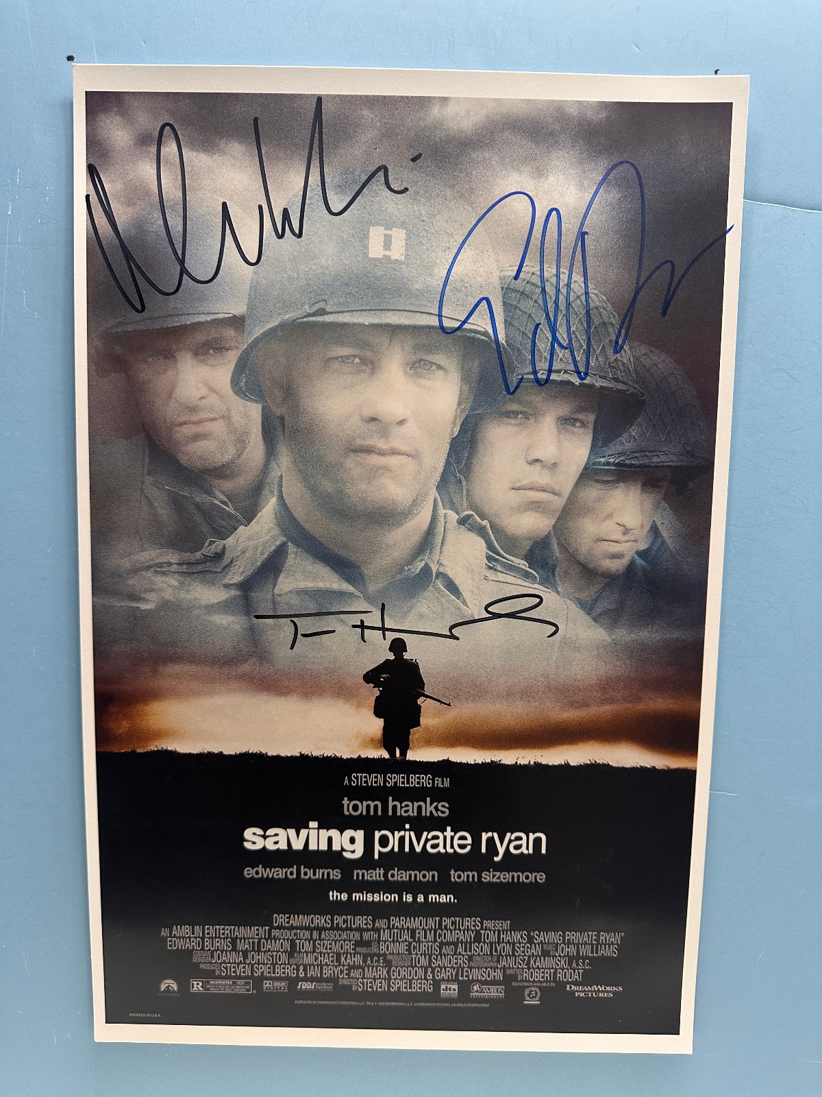 SAVING PRIVATE RYAN MOVIE POSTER 11x17 SIGNED BY 3 AUTHENTICATED wCOA 