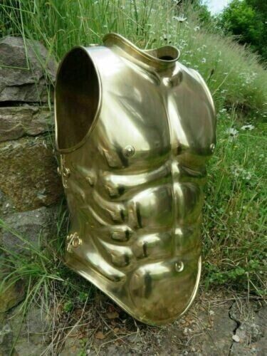18G Roman Vintage Steel Golden Medieval Muscle Armor Cuirass Breastplate Jacket 18G Roman Vintage Steel Golden Medieval Muscle Armor Cuirass Breastplate Jacket