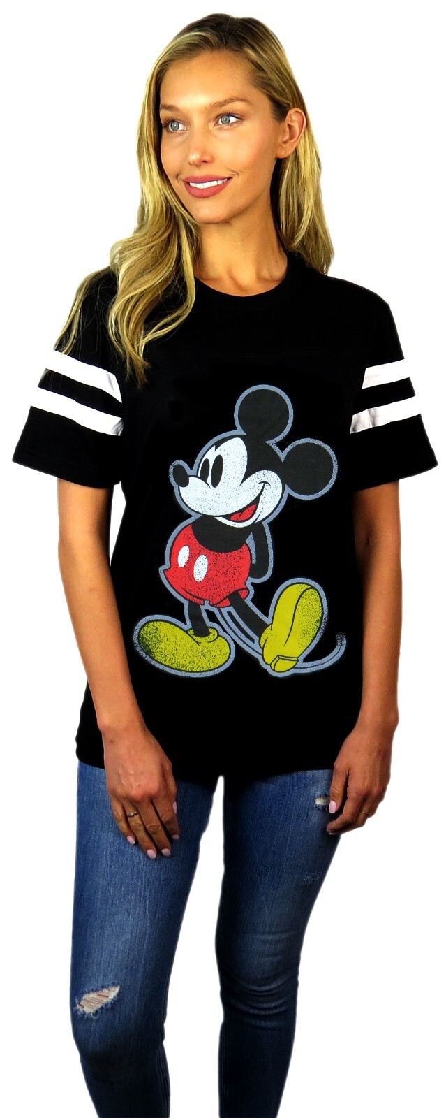 Disney Womens Mickey Mouse Varsity Football Tee Disney Womens Mickey Mouse Varsity Football Tee