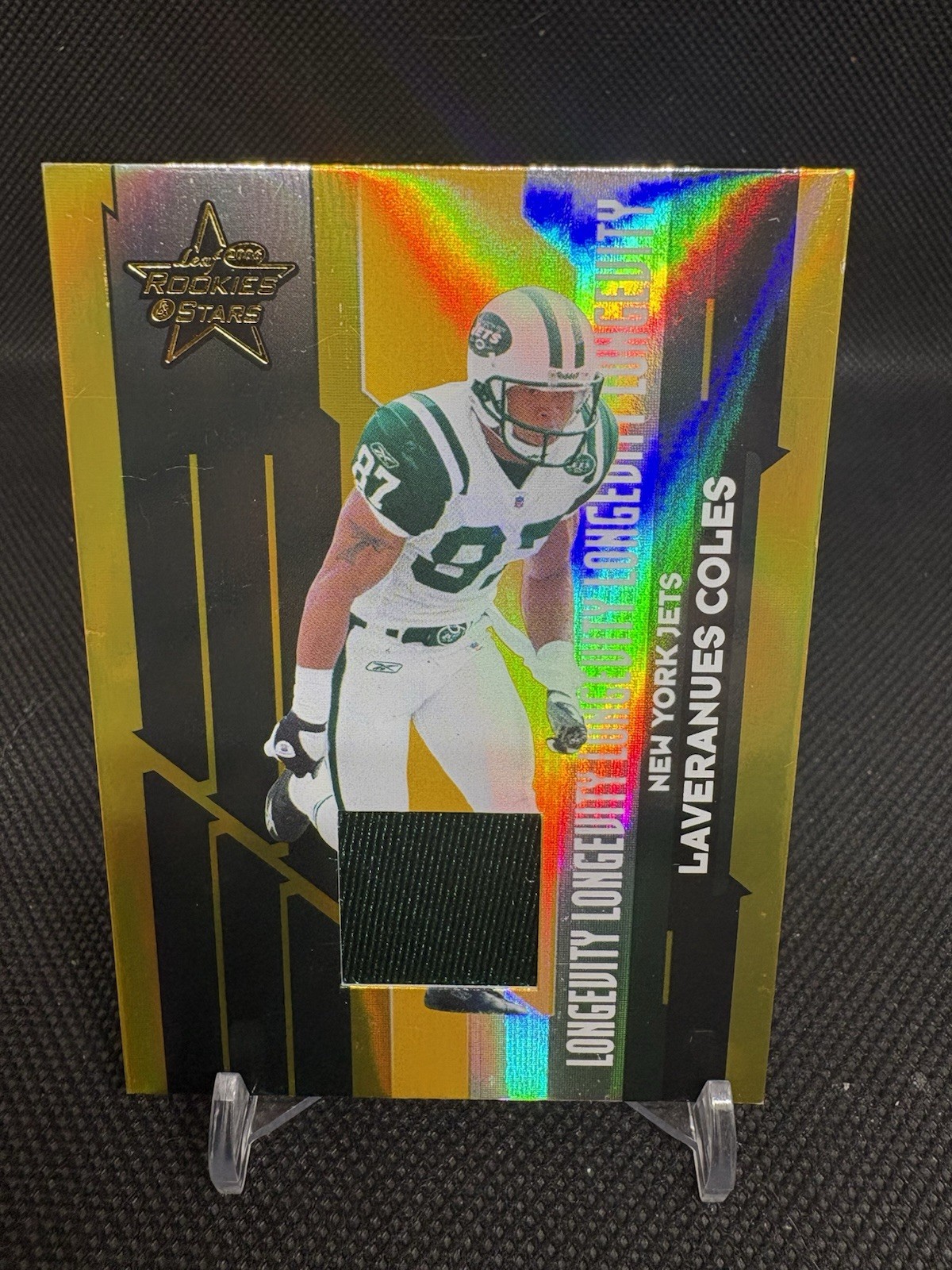 2006 Rookies and Stars Materials Gold #74 Laveranues Coles /250 Jets