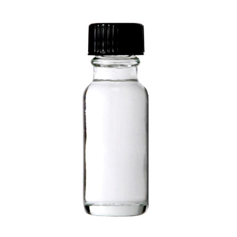 48 Pcs 1/2 OZ [15 ML] Clear Boston Round Glass Vials with cone Caps