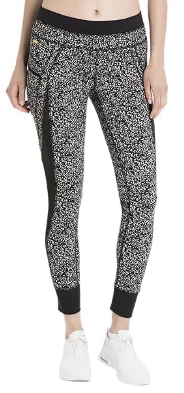 Lole Burst Leggings Size Large Black Snowstorm Side Pockets NWT $80 Activewear