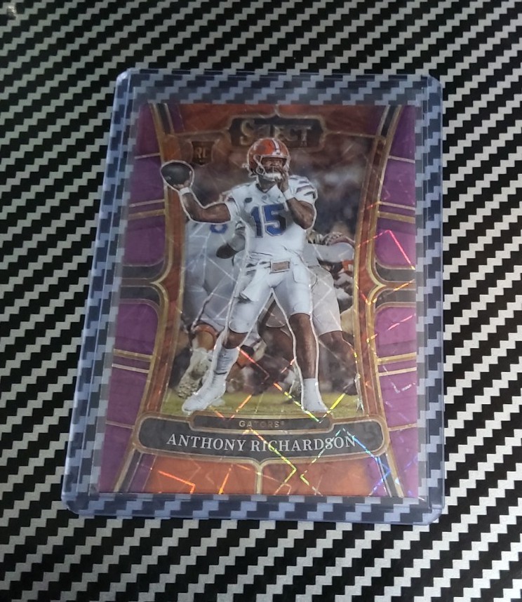 2023 Panini Select Draft Picks Concourse Anthony Richardson #4 Purple Lazer SP