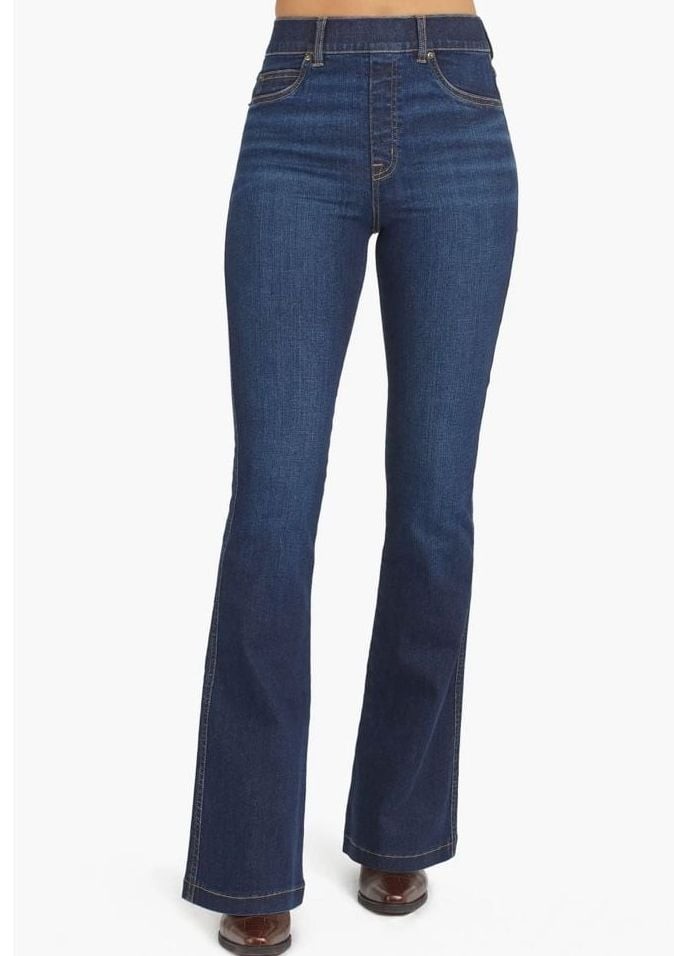 NEW Spanx Midnight Shade Flare Denim Jeans SZ S/P NEW Spanx Midnight Shade Flare Denim Jeans SZ S/P