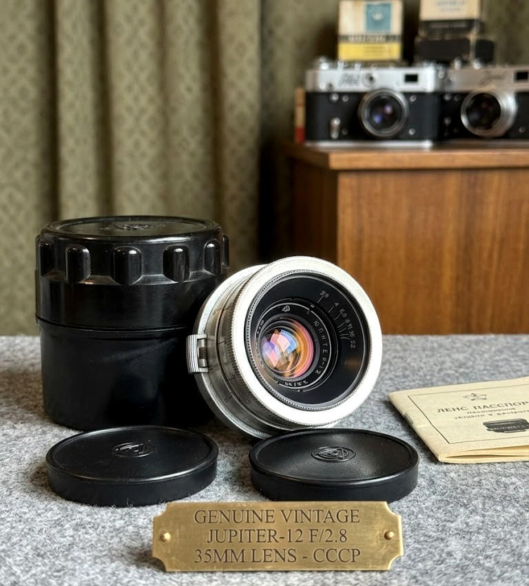 Jupiter-12 35mm F/2.8 Soviet USSR Lens Wide Angle Contax RF Silver 1963 LZOS