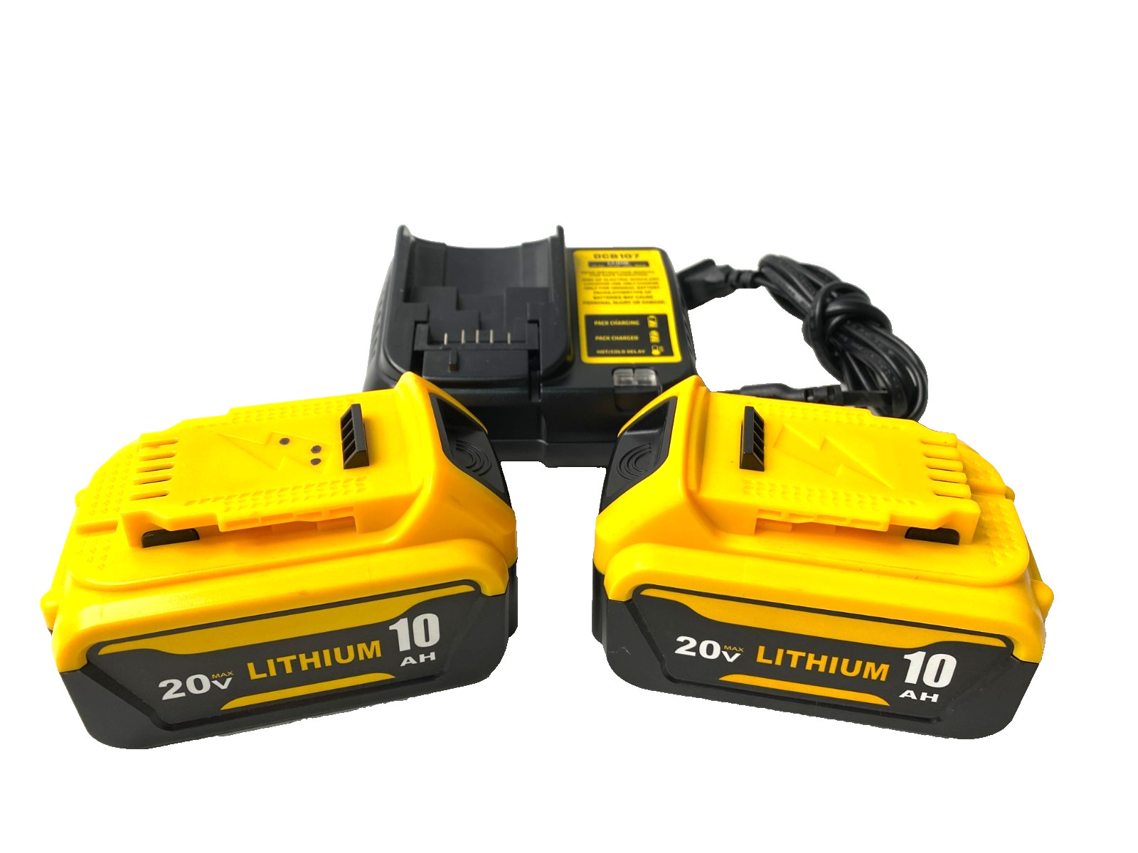 Lot of 2 FOR DEWALT 20V 10.0 AH 180Wh Lithium-Ion Rechargeable Battery W/Charger