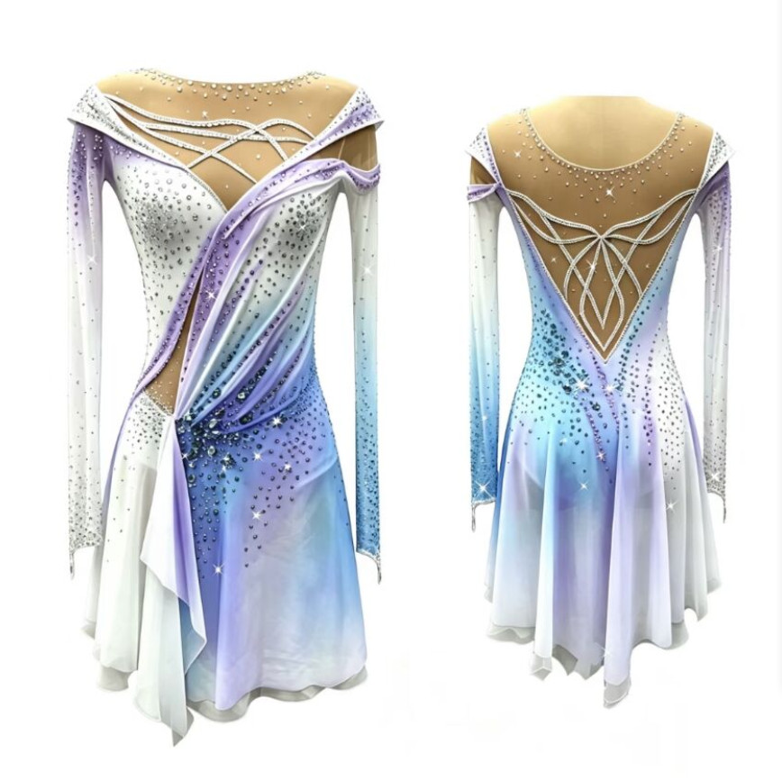 179 New Girls Kids Ice Figure Skating Dress Figure Skating Dress for Competition