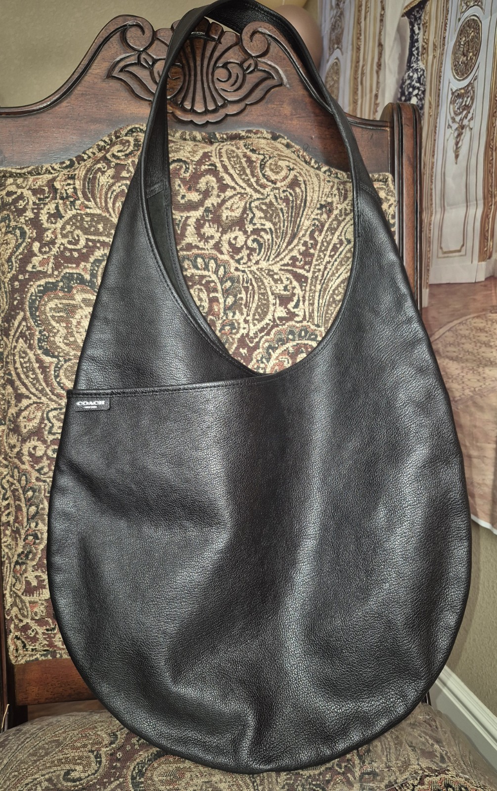 LUXURIOUS COACH BLEEKER BUTTERY SOFT LEATHER XL SLING SHOULDER BAG RARE FIND