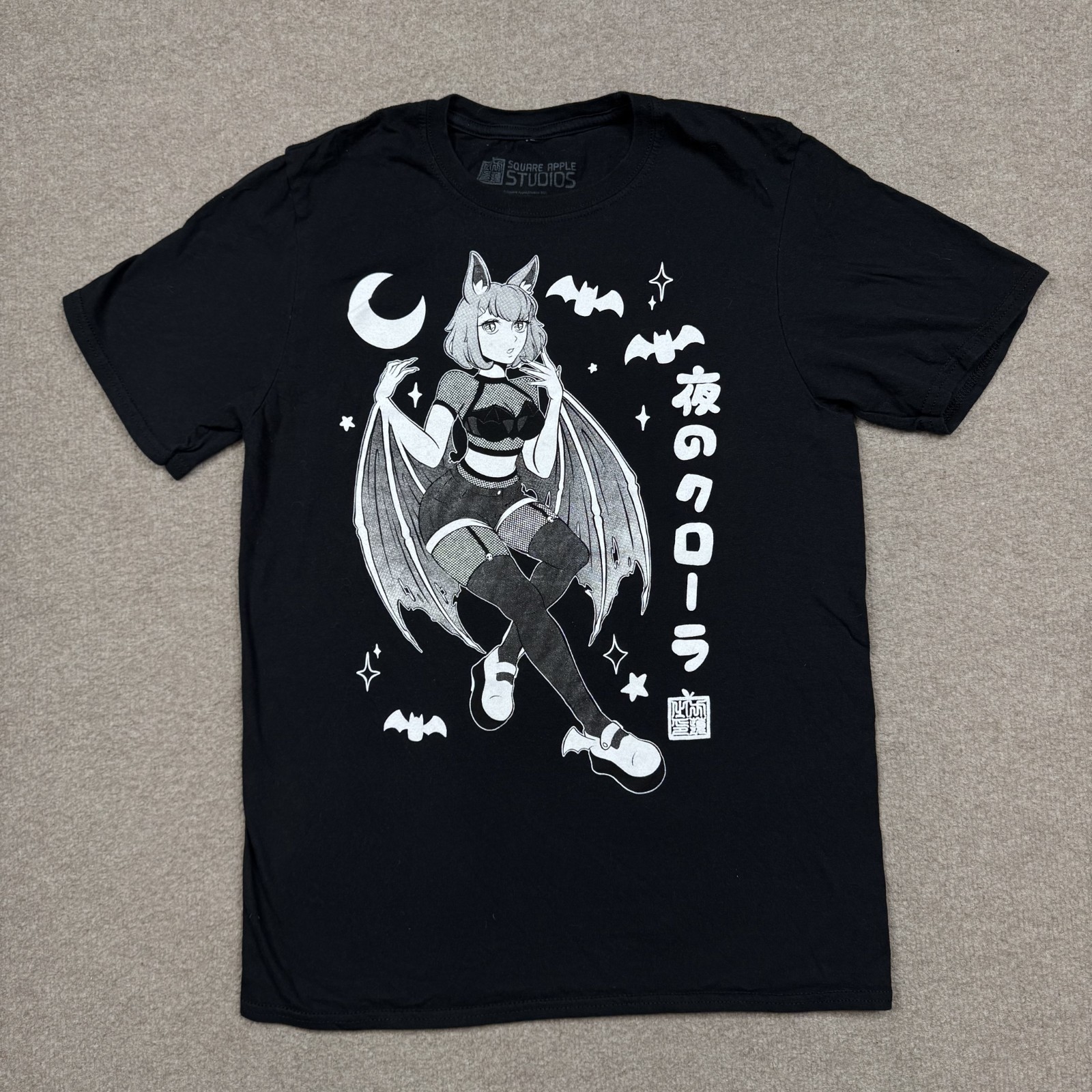 Square Apple Studios Men\'s Shirt Size M Black Short Sleeve Anime Graphic Tee