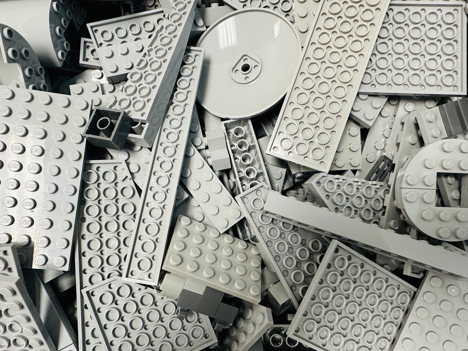 Lot Of 2 Pounds Lego Random Light Gray Parts Pieces Bricks Grey Sorted