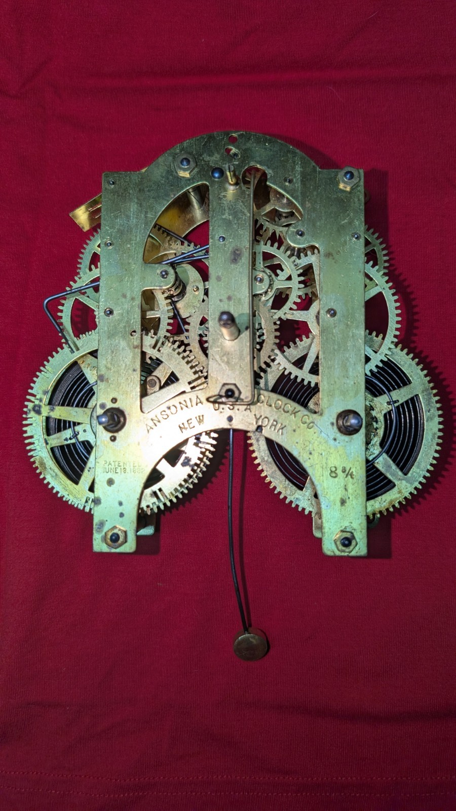 Antique Ansonia 8 3/4 Working Running Striking Movement