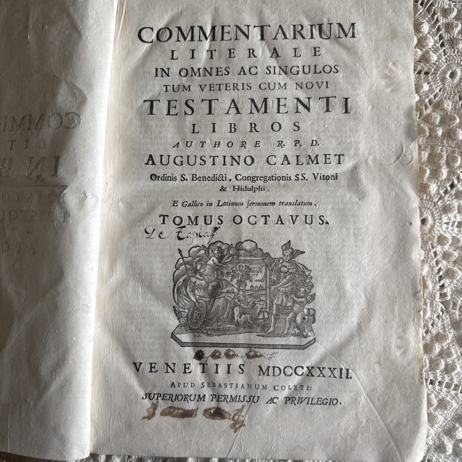 Rare 1732 Antique Folio-Calmet  \