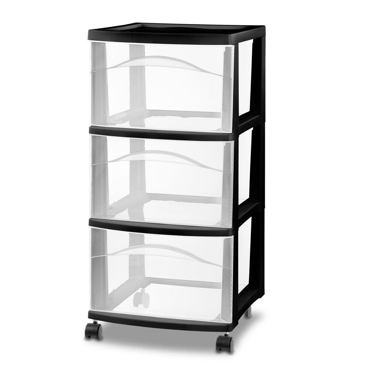 3 Drawer Medium Cart Black Plastic Storage Drawers with Casters Portable Storage 3 Drawer Medium Cart Black Plastic Storage Drawers with Casters Portable Storage